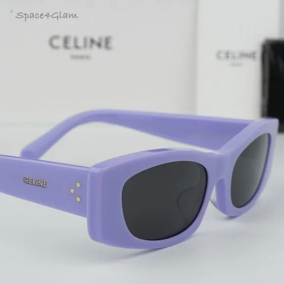 Celine CL40245U 78A BRAND NEW Sunglasses Solid Lilac Smoke Geometric Women Celine Women Sunglasses Shiny Solid Lilac Dark Smoke  main image 3